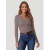 image:imageATHMILE Womens Fall Deep V Neck Long Sleeve Shirts Modal Slim Fit Basic Tee Tops 2026Alatte