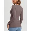 image:imageATHMILE Womens Fall Deep V Neck Long Sleeve Shirts Modal Slim Fit Basic Tee Tops 2026Alatte