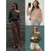 image:imageATHMILE Womens Off the Shoulder Sweatshirts Sexy Oversized Pullover Cropped Tops Casual Long Sleeve Spring Fall OutfitsWhite