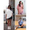 image:imageATHMILE Womens Oversized T Shirts Casual Tee Workout Tops Gym Clothes Summer Loose Fit Short Sleeve Graphics Basic Y2K 2026Darkpink