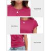 image:imageATHMILE Womens Summer Tops Cap Sleeve Ruched Tshirts Business Casual Crewneck Trendy Outfits Basic Fashion Dressy ClothesHot Pink
