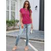 image:imageATHMILE Womens Summer Tops Cap Sleeve Ruched Tshirts Business Casual Crewneck Trendy Outfits Basic Fashion Dressy ClothesHot Pink