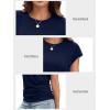 image:imageATHMILE Womens Summer Tops Cap Sleeve Ruched Tshirts Business Casual Crewneck Trendy Outfits Basic Fashion Dressy ClothesNavy Blue