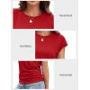 image:imageATHMILE Womens Summer Tops Cap Sleeve Ruched Tshirts Business Casual Crewneck Trendy Outfits Basic Fashion Dressy ClothesRed
