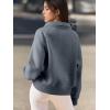 image:imageATHMILE Womens Sweatshirts Half Zip Cropped Pullover Fleece Quarter Zipper Hoodies 2026 Fall Fashion Outfits ClothesGreyblue