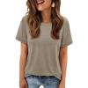 image:imageATHMILE Womens T Shirt Summer Tops Short Sleeve Fashion School Teachers Clothes 2026 Spring Beach Vacation TrendyCoffee Grey