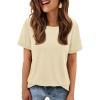 image:imageATHMILE Womens T Shirt Summer Tops Short Sleeve Fashion School Teachers Clothes 2026 Spring Beach Vacation TrendyCream