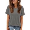 image:imageATHMILE Womens T Shirt Summer Tops Short Sleeve Fashion School Teachers Clothes 2026 Spring Beach Vacation TrendyGrey