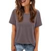 image:imageATHMILE Womens T Shirt Summer Tops Short Sleeve Fashion School Teachers Clothes 2026 Spring Beach Vacation TrendyGrey Purple