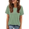 image:imageATHMILE Womens T Shirt Summer Tops Short Sleeve Fashion School Teachers Clothes 2026 Spring Beach Vacation TrendyLight Green