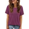 image:imageATHMILE Womens T Shirt Summer Tops Short Sleeve Fashion School Teachers Clothes 2026 Spring Beach Vacation TrendyPink Red
