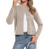 image:imageATHMILE Cropped Cardigan Sweaters for Women Long Sleeve Button Up Cable Knit Lightweight Cardigan Spring Clothes 2026Camel