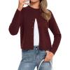 image:imageATHMILE Cropped Cardigan Sweaters for Women Long Sleeve Button Up Cable Knit Lightweight Cardigan Spring Clothes 2026Wine
