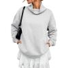 image:imageATHMILE Fleece Sweatshirt for Women Oversized Sweatshirts with Pockets Turtleneck Pullover Fashion Outfits Clothes 2026Gray