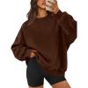 image:imageATHMILE Oversized Sweatshirt for Women Crewneck Fleece Long Sleeve Pullover Hoodies Tops Fall Fashion Outfits ClothesBrown