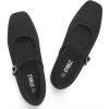 image:imageATHMILE Square Toe Ballet Flats Mary Janes Shoes Women with Padded Heel amp Adjustable Strap Knit SlipOn Flats for Women for Office Dressy amp Casual Machine Washable for Easy CareBlack