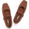 image:imageATHMILE Square Toe Ballet Flats Mary Janes Shoes Women with Padded Heel amp Adjustable Strap Knit SlipOn Flats for Women for Office Dressy amp Casual Machine Washable for Easy CareBrown