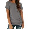 image:imageATHMILE Womens Boat Neck Tops Fashion Short Sleeve Scoop Neck Tees for Women Trendy Casual Shirts Summer Beach Outfits 2026Grey