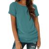 image:imageATHMILE Womens Boat Neck Tops Fashion Short Sleeve Scoop Neck Tees for Women Trendy Casual Shirts Summer Beach Outfits 2026Lakeblue