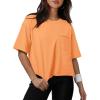 image:imageATHMILE Womens Crop Tops Workout Shirts Gym Oversized Spring Summer Basic Tees Short Sleeve Casual Loose Drop Shoulder 2026Orange