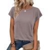 image:imageATHMILE Womens Tops Summer Basic T Shirts Business Casual Loose Fit Cap Sleeve Tee Cute Clothes Trendy Fashion Outfits Grey Purple