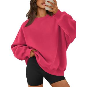 image:imageATHMILE Oversized Sweatshirt for Women Crewneck Fleece Long Sleeve Pullover Hoodies Tops Fall Fashion Outfits ClothesPeachy