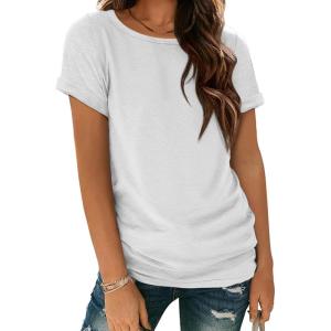 image:imageATHMILE Womens Boat Neck Tops Fashion Short Sleeve Scoop Neck Tees for Women Trendy Casual Shirts Summer Beach Outfits 2026White