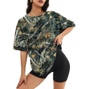 image:imageATHMILE Womens Oversized T Shirts Casual Tee Workout Tops Gym Clothes Summer Loose Fit Short Sleeve Graphics Basic Y2K 2026Camo Green