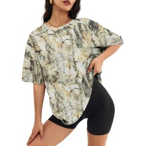 image:imageATHMILE Womens Oversized T Shirts Casual Tee Workout Tops Gym Clothes Summer Loose Fit Short Sleeve Graphics Basic Y2K 2026Camo Lightgreen