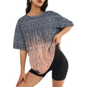 image:imageATHMILE Womens Oversized T Shirts Casual Tee Workout Tops Gym Clothes Summer Loose Fit Short Sleeve Graphics Basic Y2K 2026Tiedye Coral