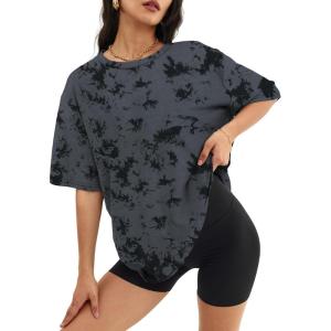 image:imageATHMILE Womens Oversized T Shirts Casual Tee Workout Tops Gym Clothes Summer Loose Fit Short Sleeve Graphics Basic Y2K 2026Tiedye Grey