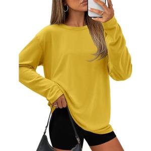 image:imageATHMILE Womens Oversized T Shirts Casual Tee Workout Tops Gym Clothes Summer Loose Fit Short Sleeve Graphics Basic Y2K 2026Zyellow