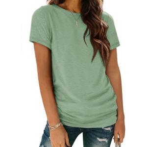 image:imageATHMILE Womens T Shirt Summer Tops Short Sleeve Fashion School Teachers Clothes 2026 Spring Beach Vacation TrendyLight Green