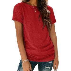 image:imageATHMILE Womens T Shirt Summer Tops Short Sleeve Fashion School Teachers Clothes 2026 Spring Beach Vacation TrendyRed