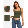 image:imageATHMILE Double Lined Tank Tops for Women Summer Square Neck Sleeveless Basic Spring Going Out TopArmy Green
