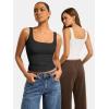 image:imageATHMILE Double Lined Tank Tops for Women Summer Square Neck Sleeveless Basic Spring Going Out TopBlack