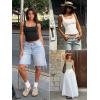 image:imageATHMILE Double Lined Tank Tops for Women Summer Square Neck Sleeveless Basic Spring Going Out TopCoffee