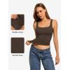 image:imageATHMILE Double Lined Tank Tops for Women Summer Square Neck Sleeveless Basic Spring Going Out TopCoffee