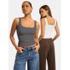 image:imageATHMILE Double Lined Tank Tops for Women Summer Square Neck Sleeveless Basic Spring Going Out TopDark Gray