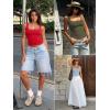 image:imageATHMILE Double Lined Tank Tops for Women Summer Square Neck Sleeveless Basic Spring Going Out TopLight Blue