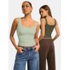 image:imageATHMILE Double Lined Tank Tops for Women Summer Square Neck Sleeveless Basic Spring Going Out TopLight Green