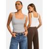 image:imageATHMILE Double Lined Tank Tops for Women Summer Square Neck Sleeveless Basic Spring Going Out TopLight Grey