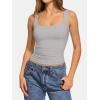 image:imageATHMILE Double Lined Tank Tops for Women Summer Square Neck Sleeveless Basic Spring Going Out TopLight Grey