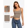 image:imageATHMILE Double Lined Tank Tops for Women Summer Square Neck Sleeveless Basic Spring Going Out TopLight Khaki