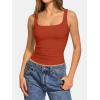 image:imageATHMILE Double Lined Tank Tops for Women Summer Square Neck Sleeveless Basic Spring Going Out TopOrange Red