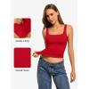 image:imageATHMILE Double Lined Tank Tops for Women Summer Square Neck Sleeveless Basic Spring Going Out TopRed