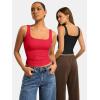 image:imageATHMILE Double Lined Tank Tops for Women Summer Square Neck Sleeveless Basic Spring Going Out TopRed