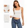 image:imageATHMILE Double Lined Tank Tops for Women Summer Square Neck Sleeveless Basic Spring Going Out TopWhite