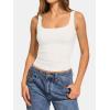 image:imageATHMILE Double Lined Tank Tops for Women Summer Square Neck Sleeveless Basic Spring Going Out TopWhite