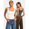 image:imageATHMILE Double Lined Tank Tops for Women Summer Square Neck Sleeveless Basic Spring Going Out TopWhite